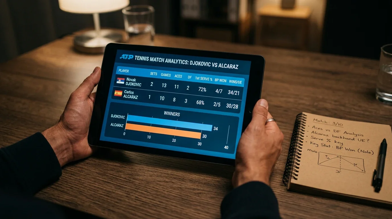 Pantalla de análisis de mercados de apuestas de tenis en el Australian Open